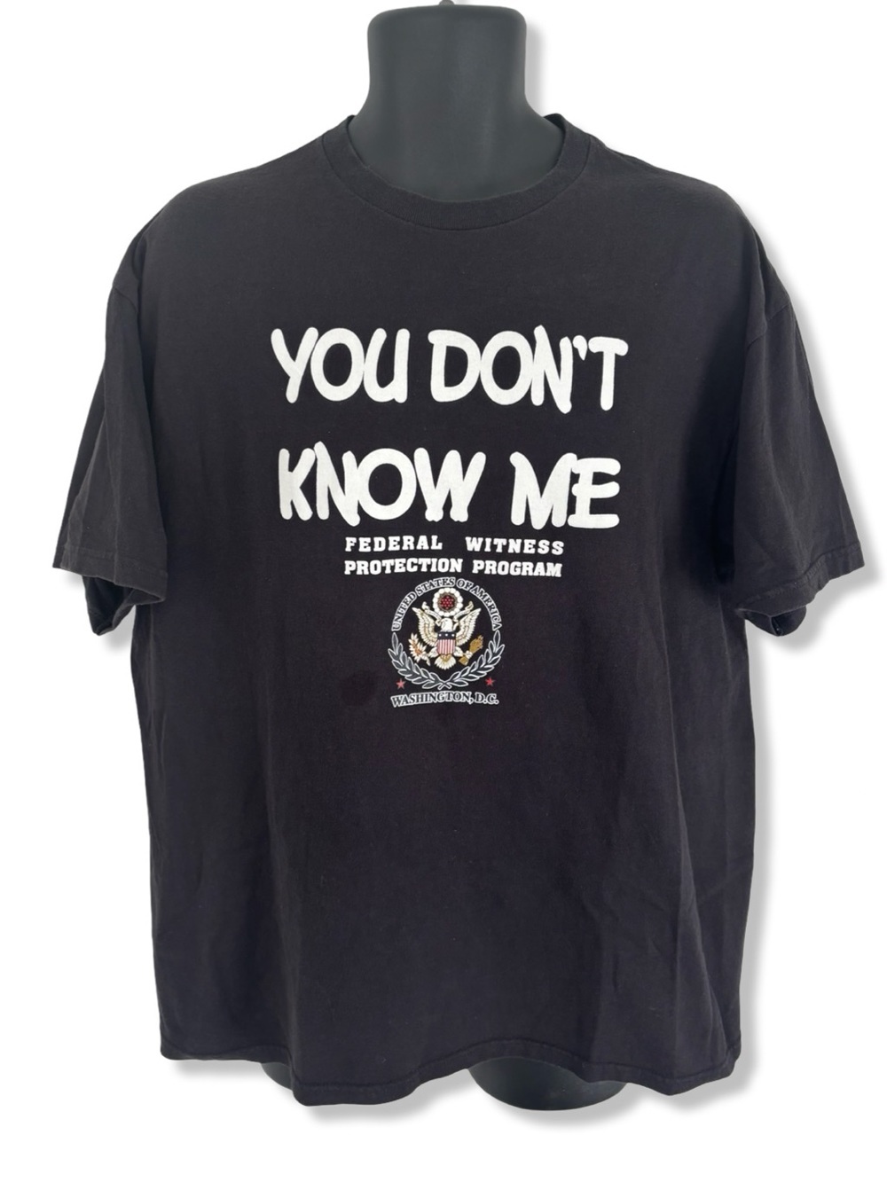Y2K You Don't Know Me Black Graphic Tee